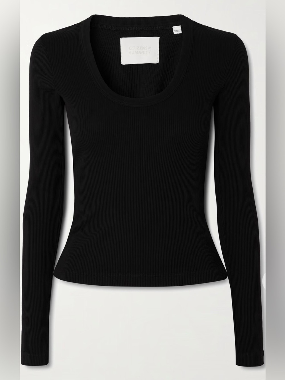 Citizens of Humanity Mara U-Neck Long Sleeve Top in Black